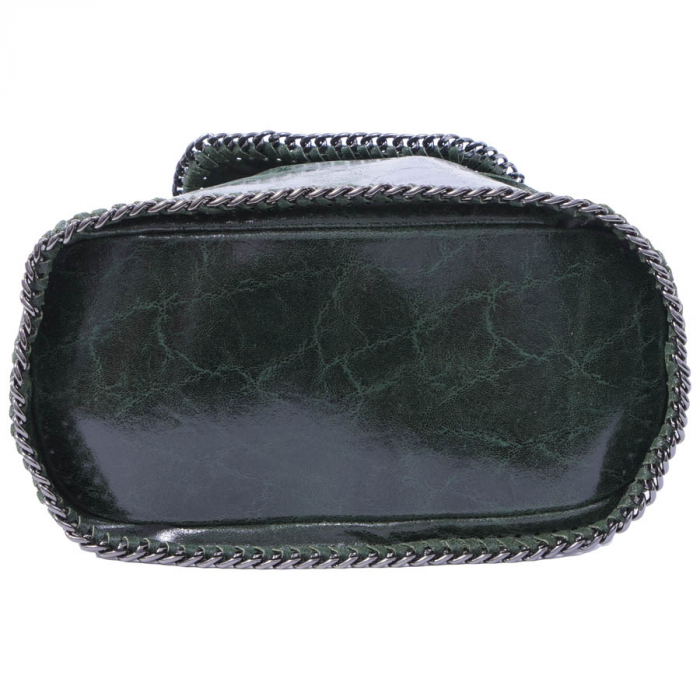 Rucsac Carina, verde din piele naturală cu aspect marmorat, 8060 [3]