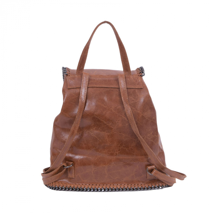 Rucsac Carina, maro din piele naturală cu aspect marmorat, 8060 [5]