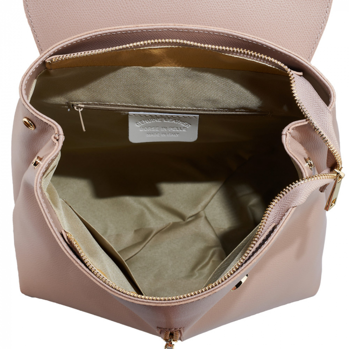 Rucsac Carrie, roz antic din piele cu fermoar exterior 8028 [5]