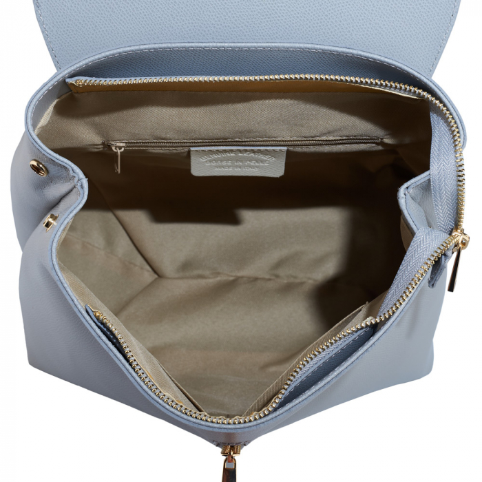 Rucsac Carrie, gri deschis din piele cu fermoar exterior 8028 [5]