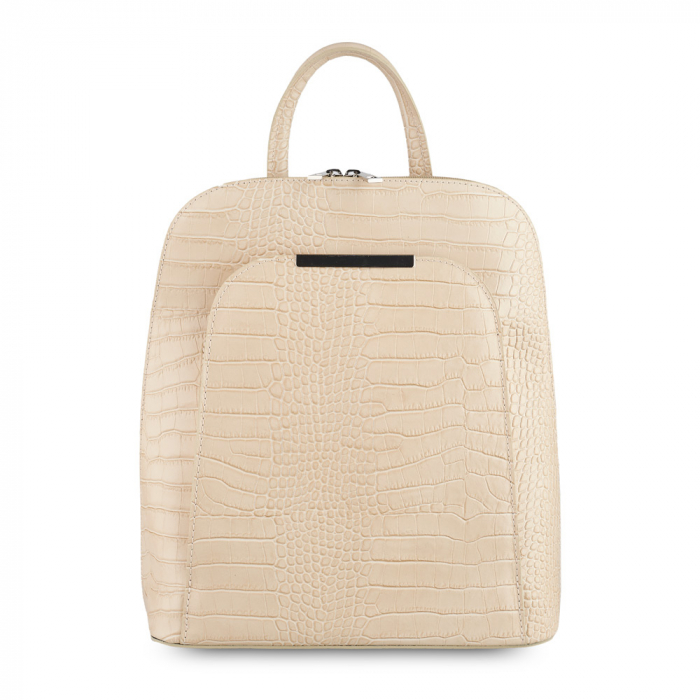 Rucsac Tabitha, din piele naturală crem croco, 8148 [2]