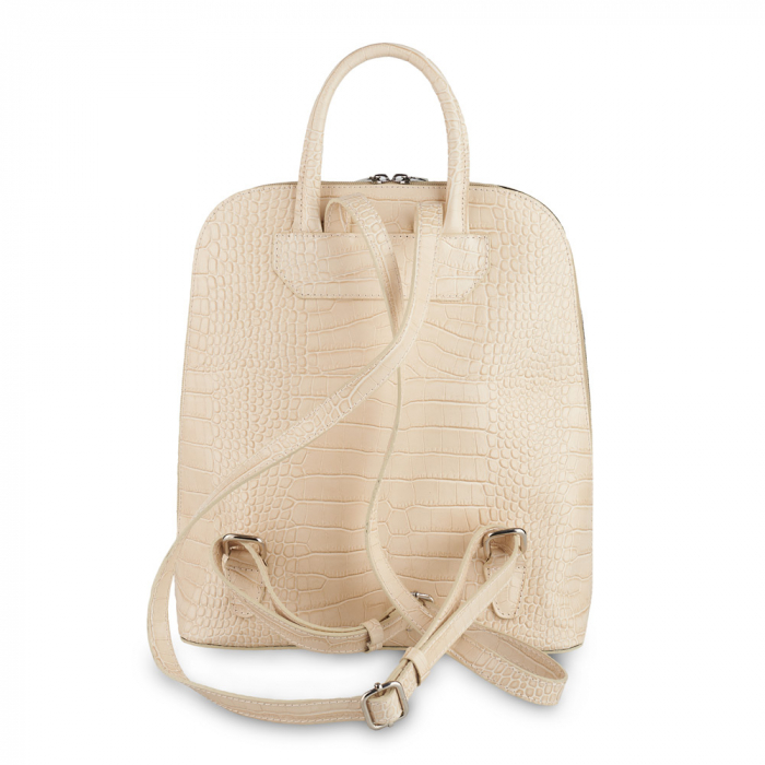 Rucsac Tabitha, din piele naturală crem croco, 8148 [3]