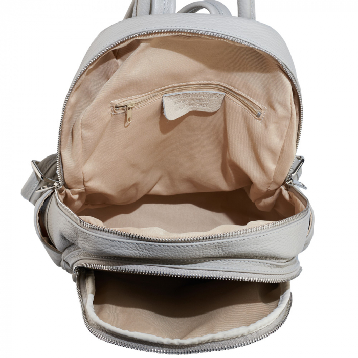 Rucsac Chelsea, din piele naturală gris deschis,8087 [5]