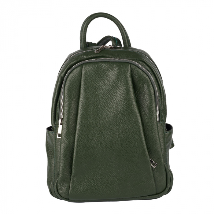 Rucsac Chelsea, din piele naturală verde inchis, 8087 [2]