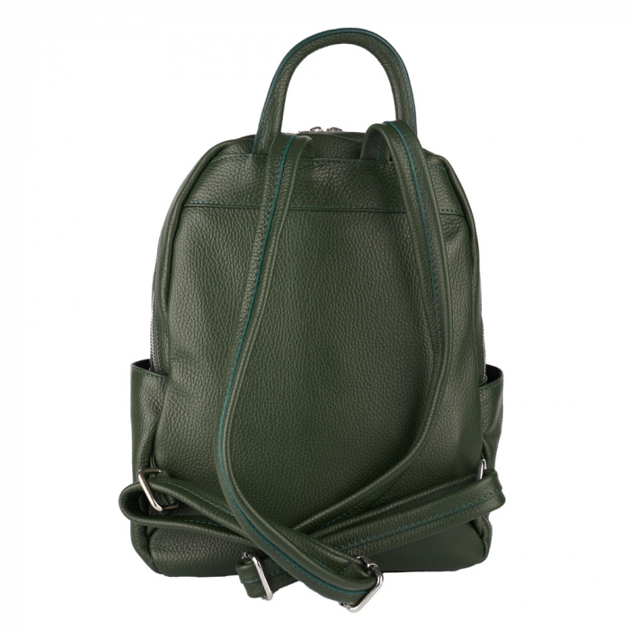 Rucsac Chelsea, din piele naturală verde inchis, 8087 [4]