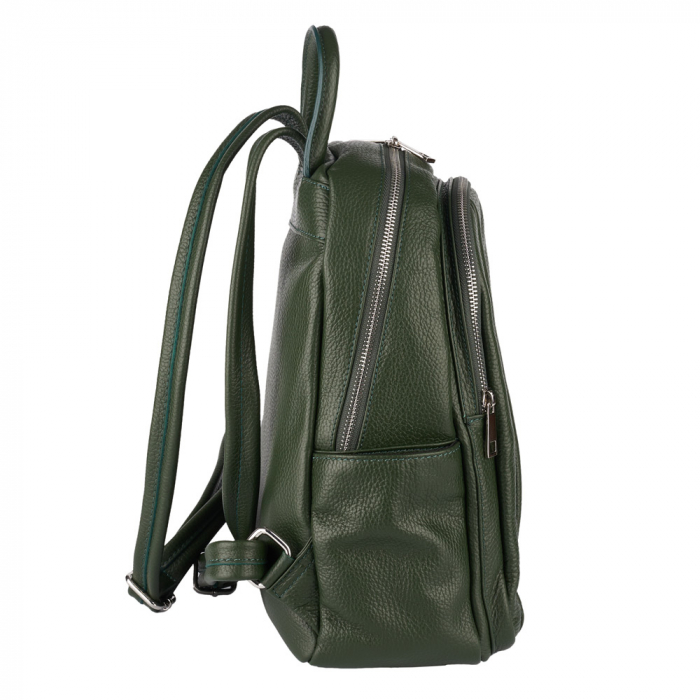 Rucsac Chelsea, din piele naturală verde inchis, 8087 [3]