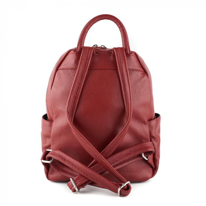 Rucsac Chelsea, din piele naturală rosu inchis, 8087 [3]