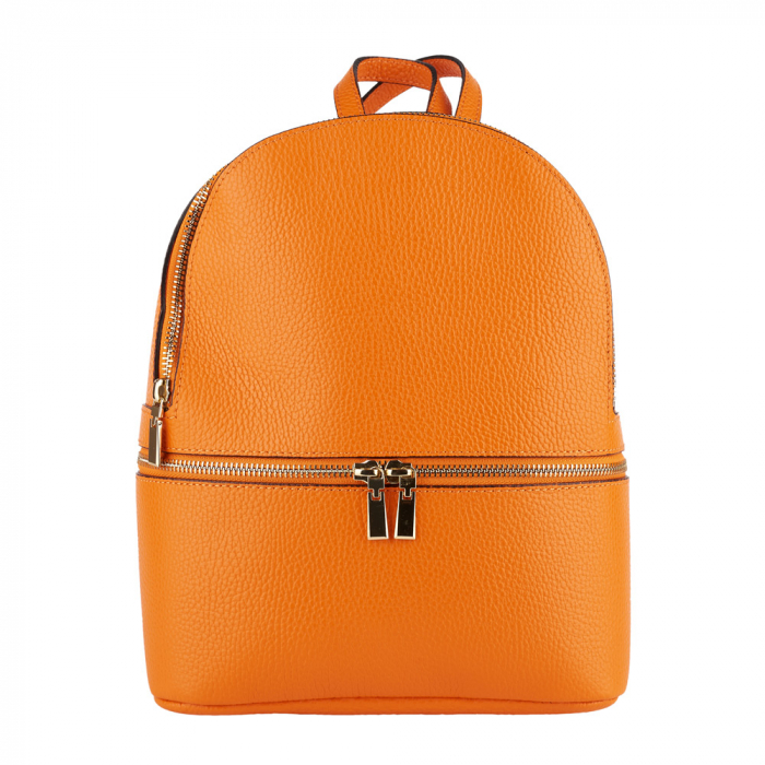 Rucsac Dalia , din piele naturală portocalie, 8101 [2]