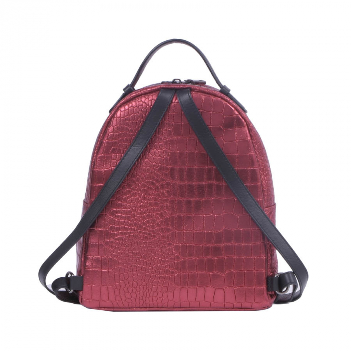 Rucsac Freya, rosu din piele naturală 8065 [4]