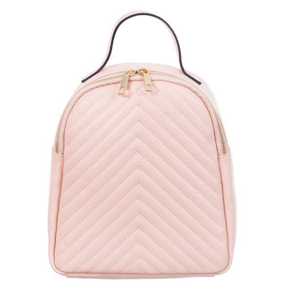 Rucsac roz din piele cu striații 8033 [2]