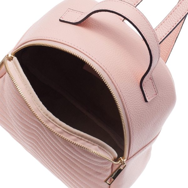 Rucsac roz din piele cu striații 8033 [4]