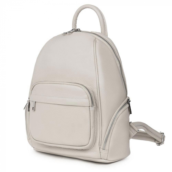 Rucsac Julia, gris deschis din piele naturală 8064 [2]
