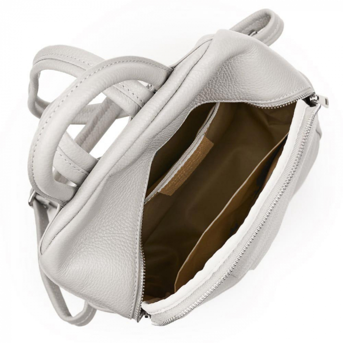 Rucsac Julia, gris deschis din piele naturală 8064 [4]