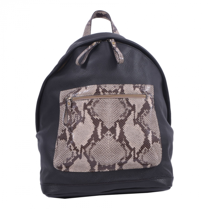 Rucsac Karen, negru din piele naturală 8068 [2]