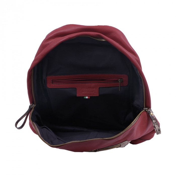 Rucsac Karen, rosu din piele naturală 8068 [3]