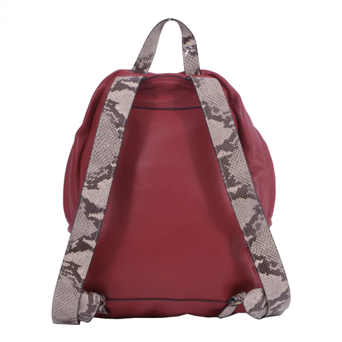 Rucsac Karen, rosu din piele naturală 8068 [4]