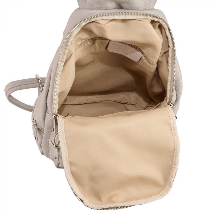 Rucsac Karmela, din piele naturală gris deschis 8193 [5]