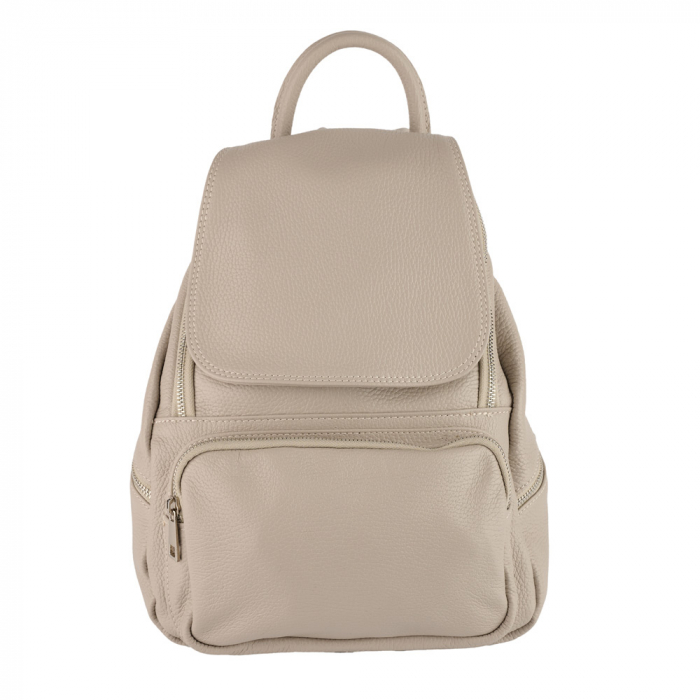 Rucsac Karmela, din piele naturală gris deschis 8193 [2]