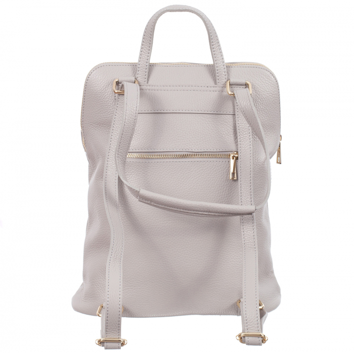 Rucsac alb din piele cu bicompartimentat 8015 [3]