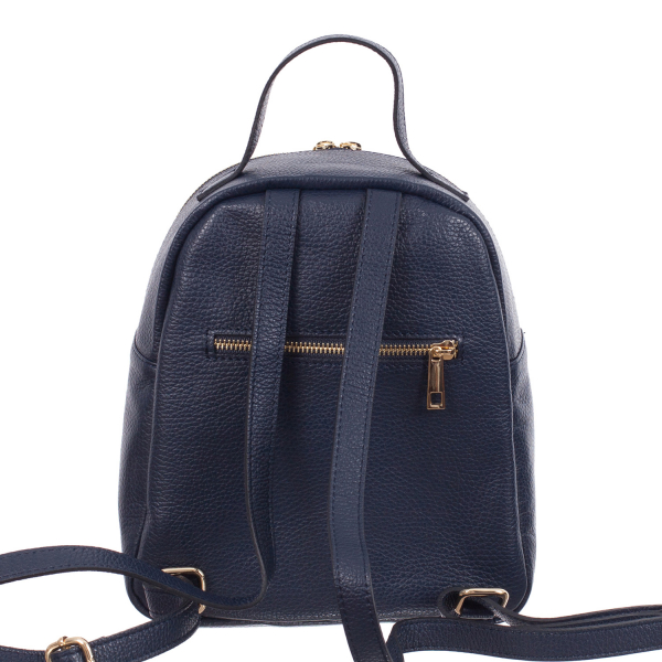 Rucsac bleumarin din piele cu striații 8033 [3]