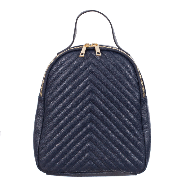 Rucsac bleumarin din piele cu striații 8033 [2]