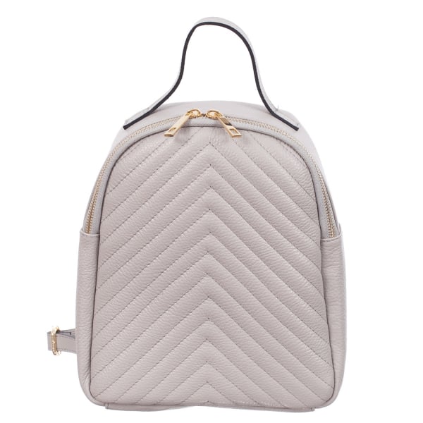 Rucsac gri din piele cu striații 8033 [2]