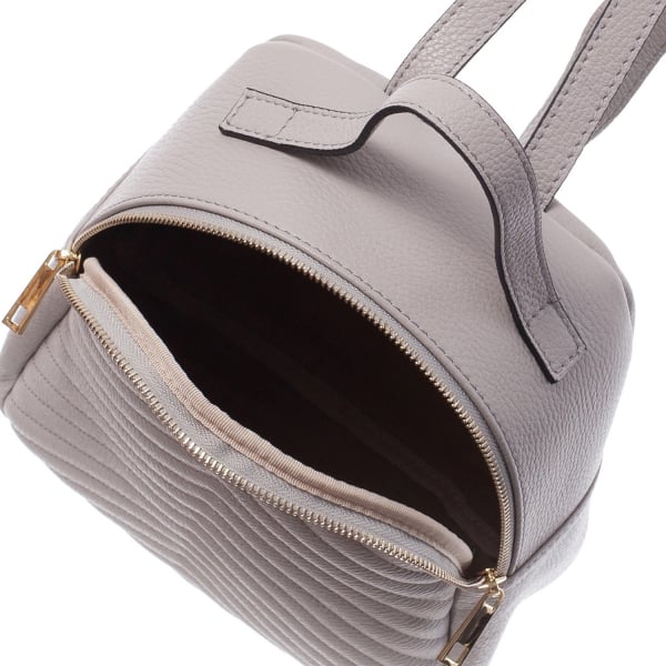 Rucsac gri din piele cu striații 8033 [4]