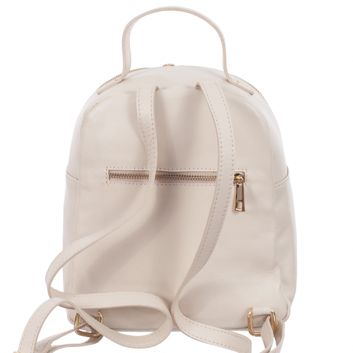 Rucsac Allessia, alb din piele cu aspect matlasat 8020 [3]