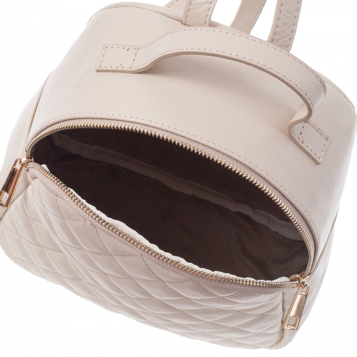 Rucsac Allessia, alb din piele cu aspect matlasat 8020 [4]