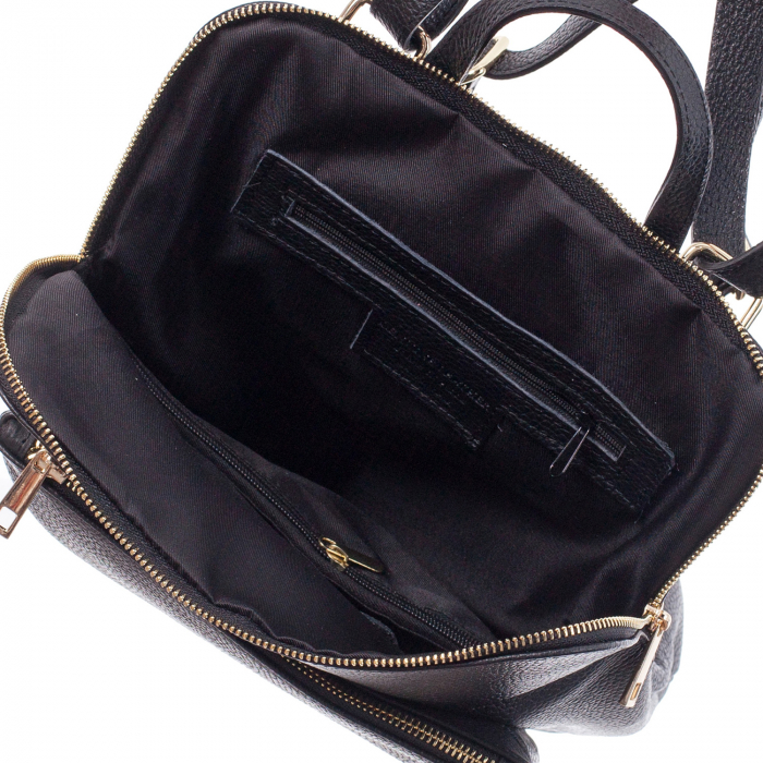 Rucsac negru din piele cu bicompartimentat 8015 [4]
