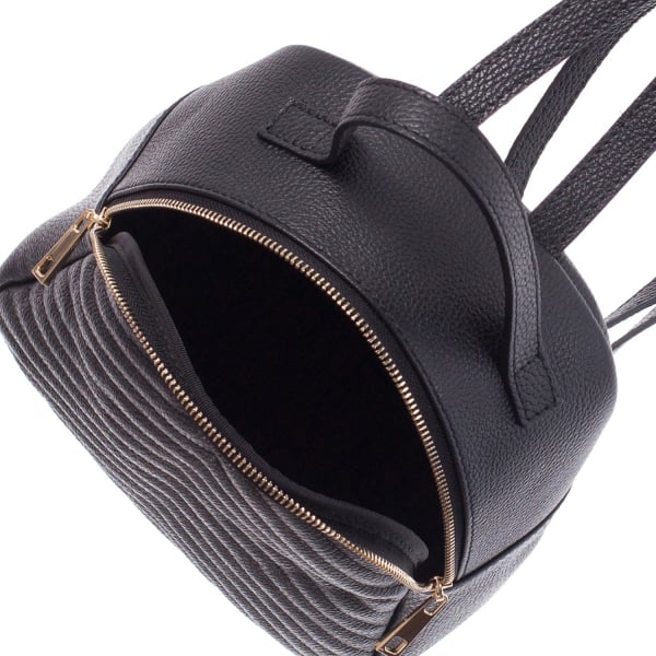 Rucsac negru din piele cu striații 8033 [4]