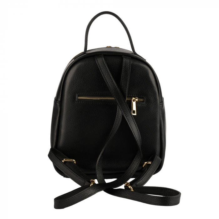 Rucsac negru din piele naturala de calitate superioara 8218 [3]