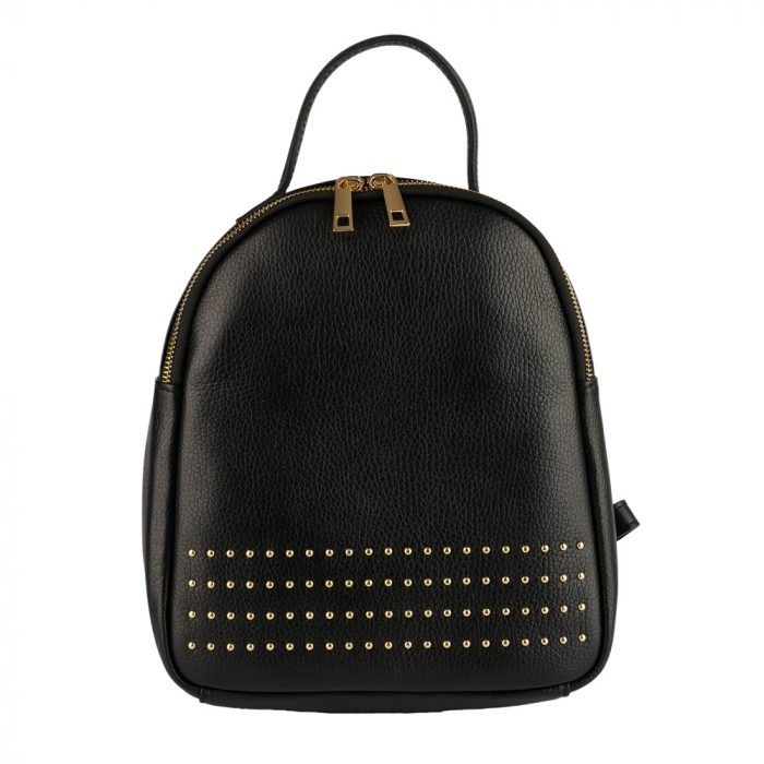 Rucsac negru din piele naturala de calitate superioara 8218 [2]
