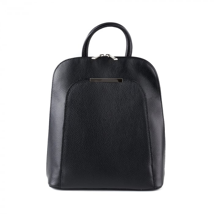 Rucsac Cassie, din piele naturală neagra, 8089 [2]