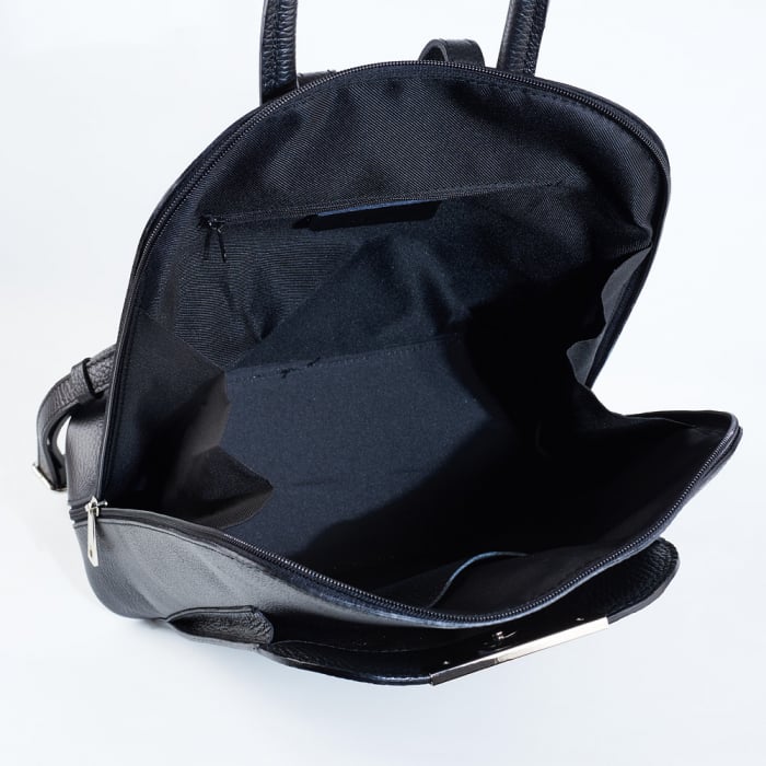 Rucsac Cassie, din piele naturală neagra, 8089 [4]