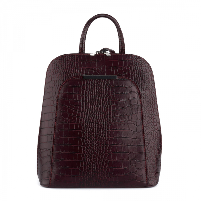 Rucsac Tabitha, din piele naturală maro croco, 8148 [2]