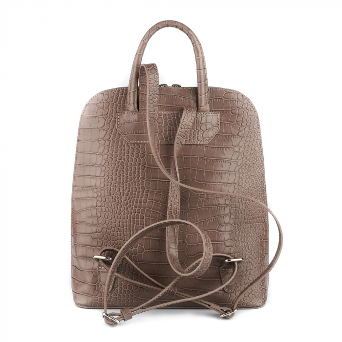 Rucsac Tabitha, din piele naturală taupe croco, 8148 [3]