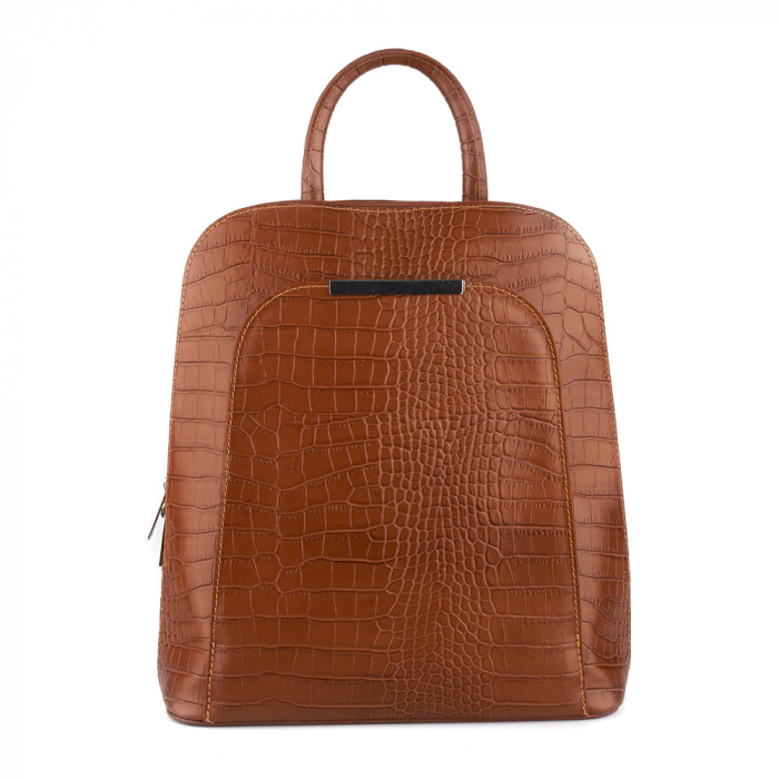 Rucsac Tabitha, din piele naturală coniac croco, 8148 [2]