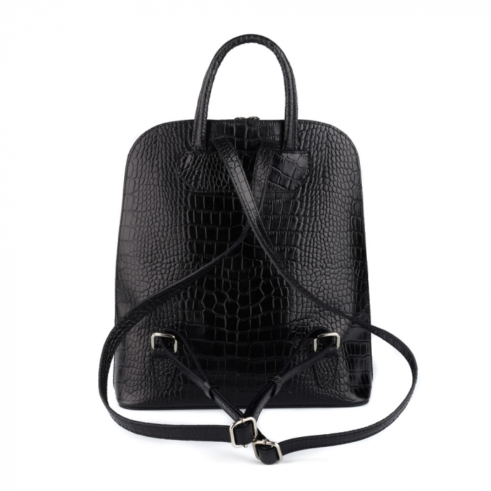 Rucsac Tabitha, din piele naturală negru croco, 8148 [3]