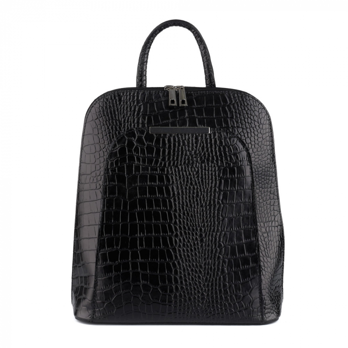 Rucsac Tabitha, din piele naturală negru croco, 8148 [2]