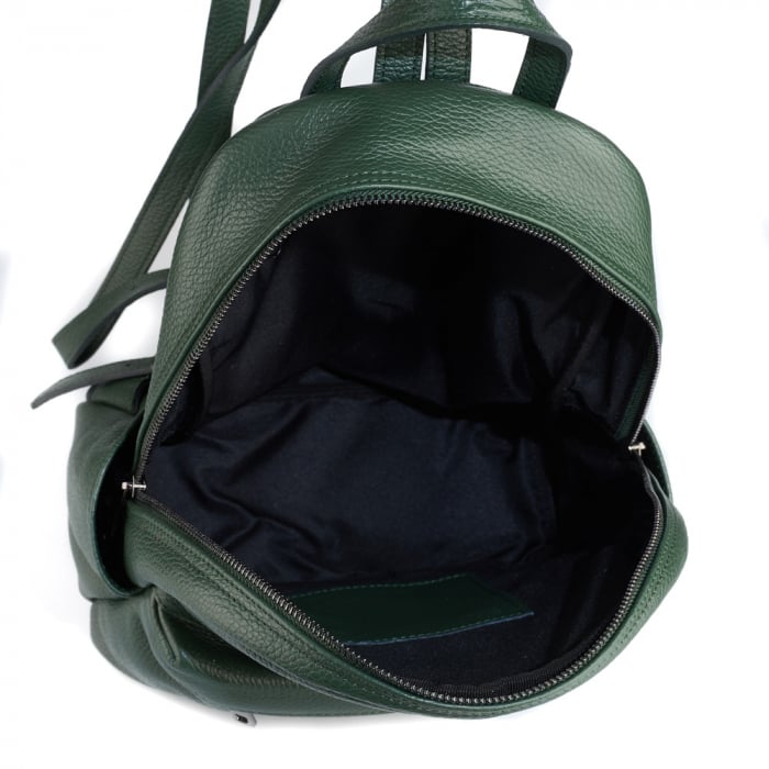 Rucsac Talida, din piele naturală verde inchis, 8111 [4]