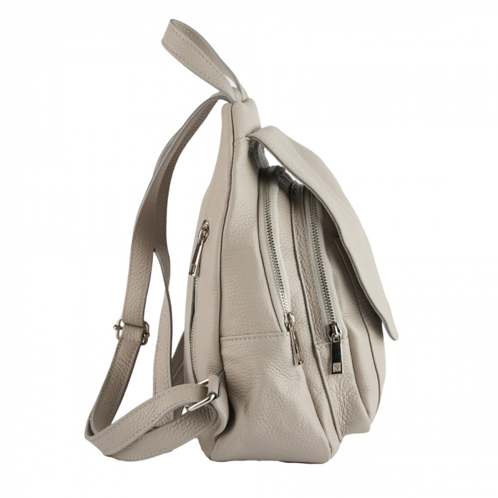 Rucsac Tessa,din piele naturala gris deschis,8209 [2]
