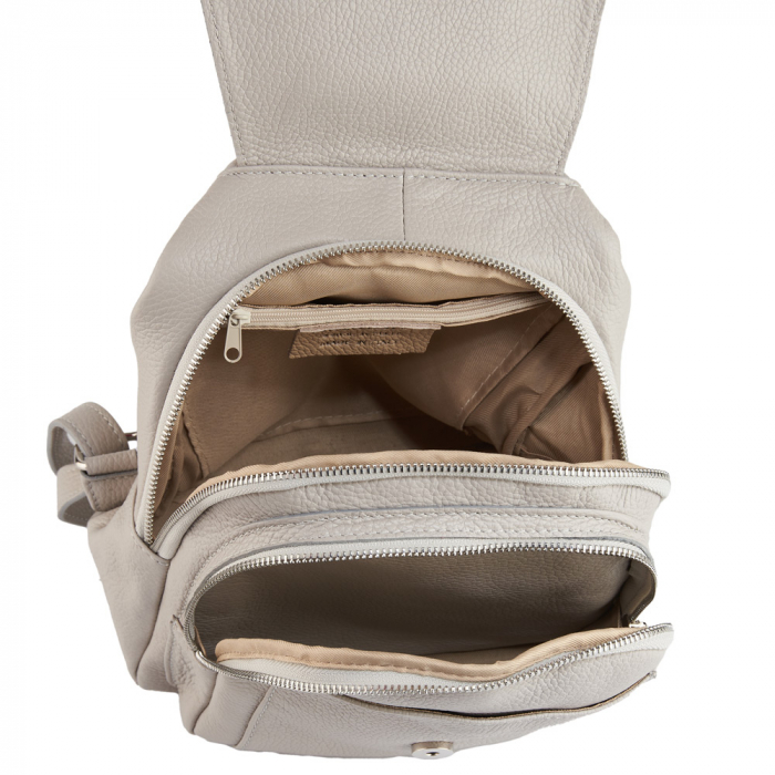 Rucsac Tessa,din piele naturala gris deschis,8209 [6]