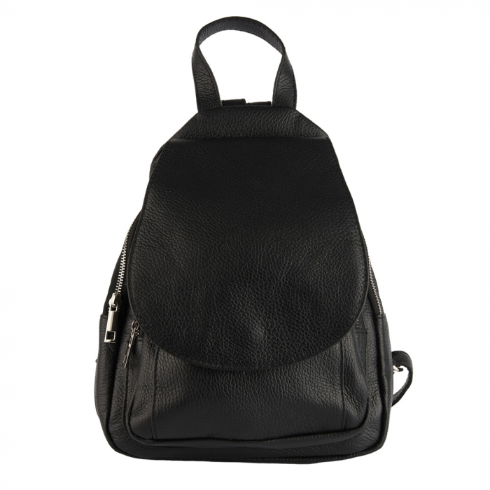 Rucsac Tessa,din piele naturala negru,8209 [2]