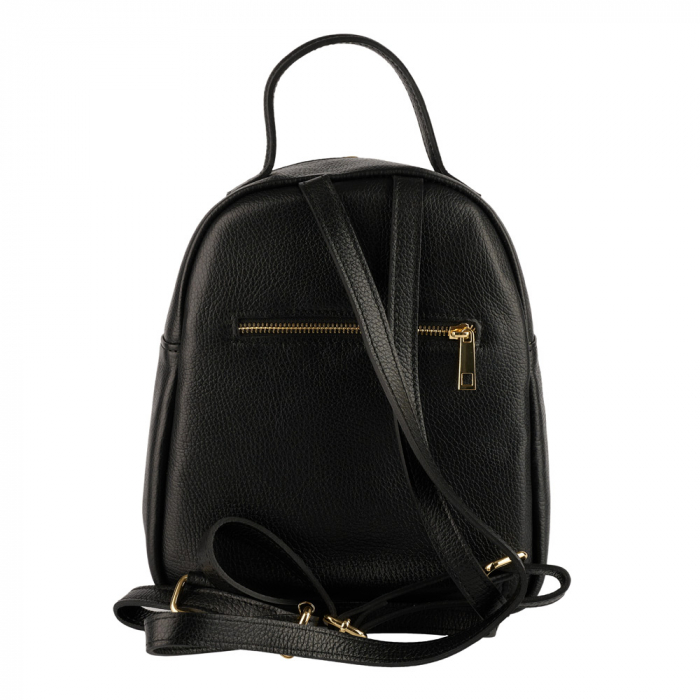 Rucsac negru din piele naturala de calitate superioara 8219 [3]