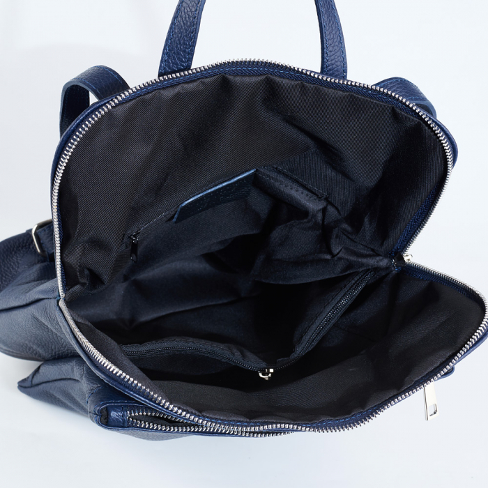 Rucsac bleumarin din piele cu bicompartimentat 8015 [4]