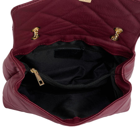 Geantă Amya, piele naturala bordo, bareta metalica, 8163 [3]