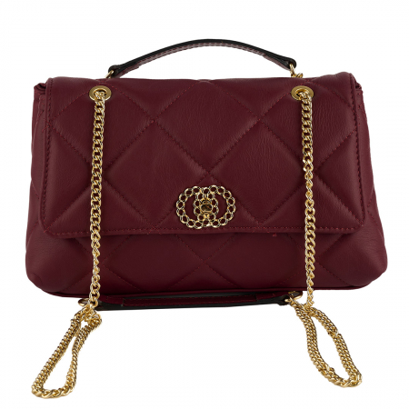 Geantă Amya, piele naturala bordo, bareta metalica, 8163 [1]