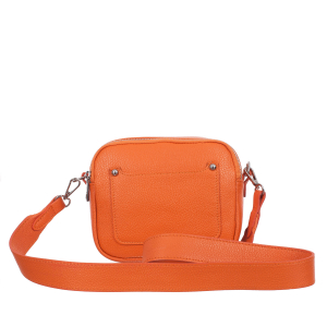 Geantă portocalie cu fermoare duble și baretă medie 8007 [2]
