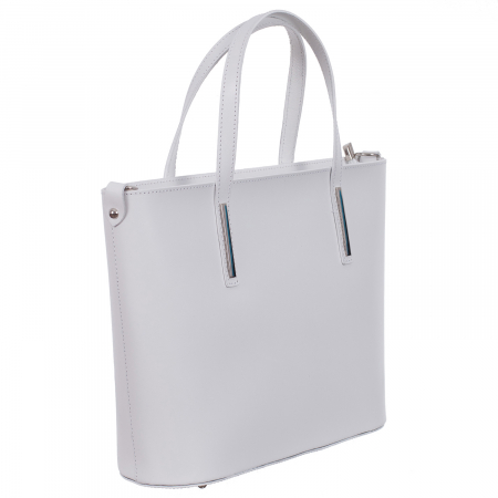 Genți Moderne - Geantă din piele naturală albă 8012